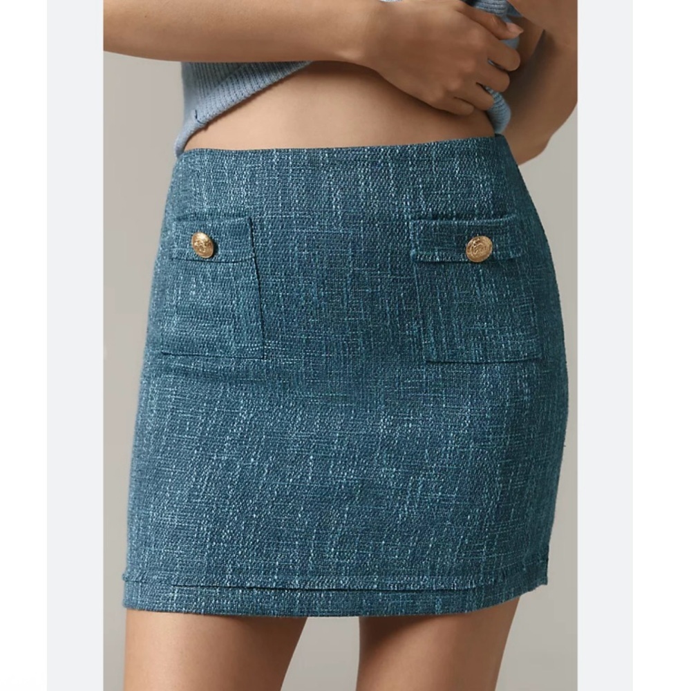 Bishop + Young by Anthropology Parker Tweed Mini Skirt